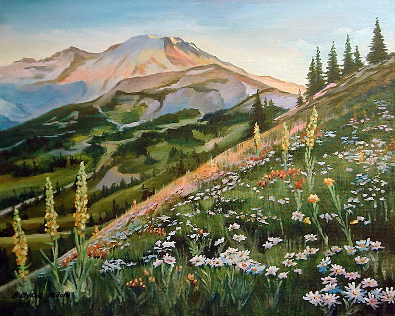 Горы. Рассвет. Вид 4