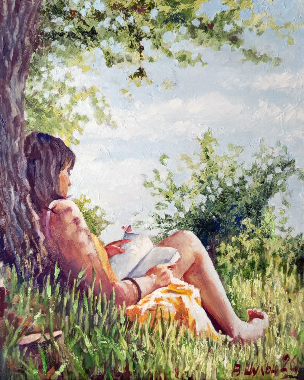 Девушка с книгой. Вид 3